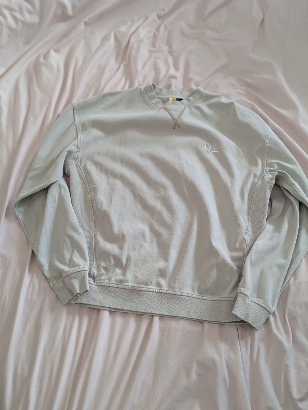 Kith Beige Embroidered Logo Crewneck XS